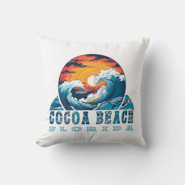 Cocoa Beach Florida Throw Pillow (Front)