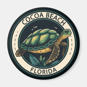 Cocoa Beach Florida Turtle Badge Magnet