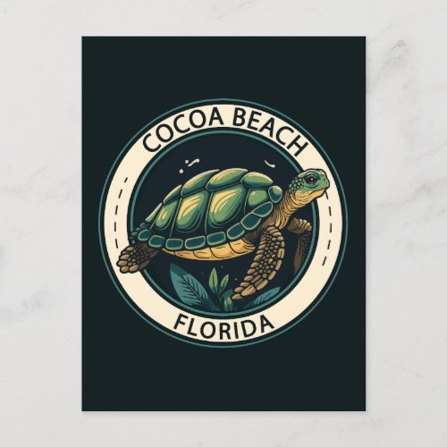 Cocoa Beach Florida Turtle Badge Postcard