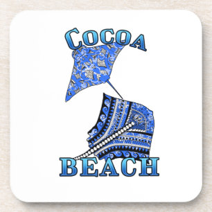 Cocoa Beach Florida Vacation Tribal Stingray Beverage Coaster