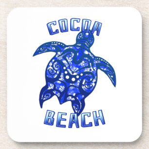 Cocoa Beach Florida Vacation Tribal Turtle Beverage Coaster