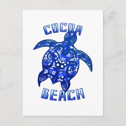 Cocoa Beach Florida Vacation Tribal Turtle Postcard