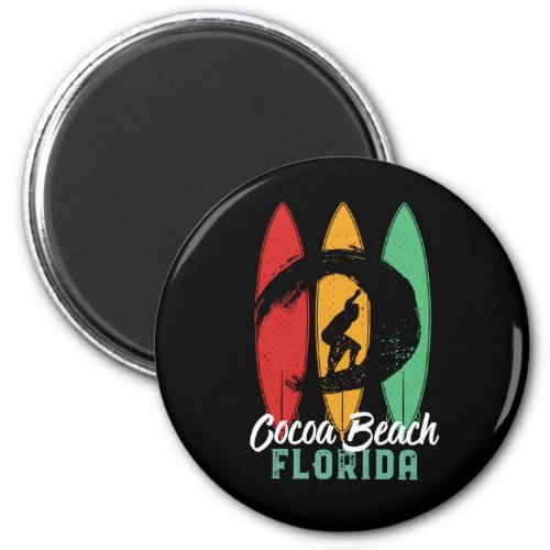 Cocoa Beach Florida Vintage Retro Surfing Magnet