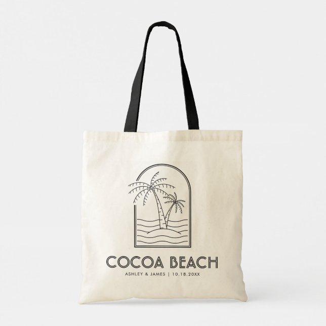 Cocoa Beach Florida Wedding Weekend Destination Tote Bag (Back)