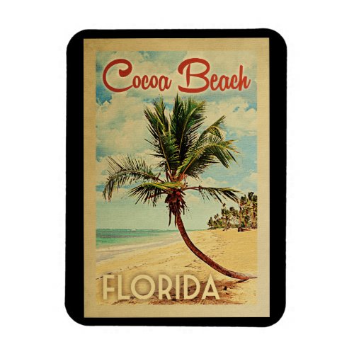 Cocoa Beach Palm Tree Vintage Travel Magnet