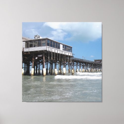 Cocoa Beach Pier Florida Seascape Photography Canvas Print