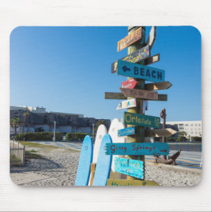 Cocoa Beach Tiki Totem Mouse Pad