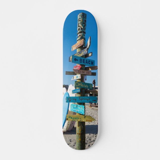Cocoa Beach Tiki Totem Skateboard (Front)