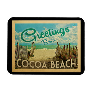 Cocoa Beach Vintage Travel Magnet