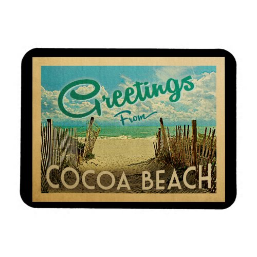 Cocoa Beach Vintage Travel Magnet