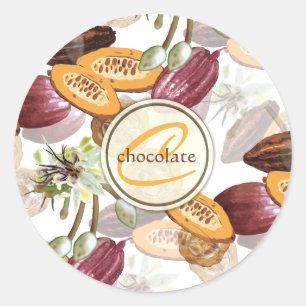 Cocoa Beans, Chocolate Flowers, Nature's Gifts Classic Round Sticker