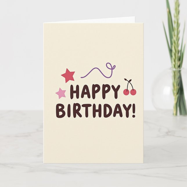 Cocoa Beige Birthday Card (Front)