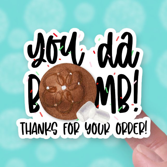 Cocoa Bomb Hot Chocolate Thanks for Order Business Sticker (Creator Uploaded)
