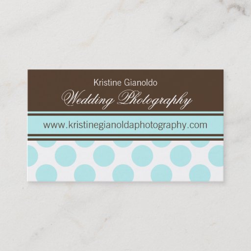 Customizable Cocoa Brown and Aqua Dots Business Cards