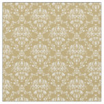 Cocoa Brown and Cream Damask Fabric