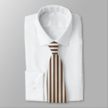 Cocoa Brown And White Vertical Striped Necktie at Zazzle
