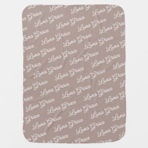 Cocoa Brown Baby Girl Boy Personalized Name Custom Baby Blanket