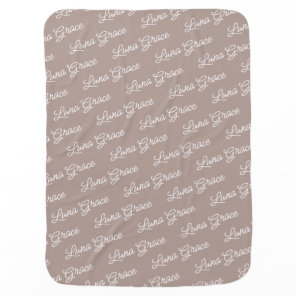 Cocoa Brown Baby Girl Boy Personalized Name Custom Blanket