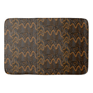 Cocoa Brown Geometric Kuba Cloth Bath Mat