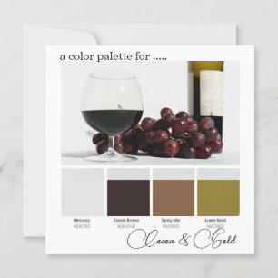 Cocoa Brown Gold Elegant Color Palette Card