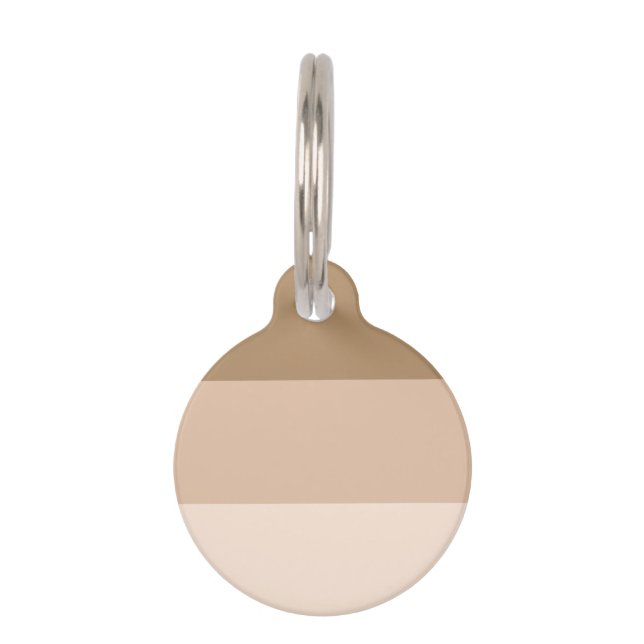 Cocoa Brown Ombre Striped Pet ID Tag (Front)