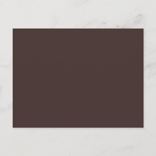 Cocoa Brown Solid Trend Color Background Postcard