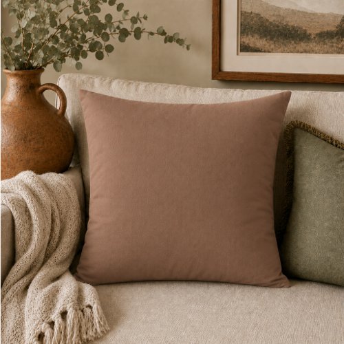 Cocoa Brown Throw Pillow