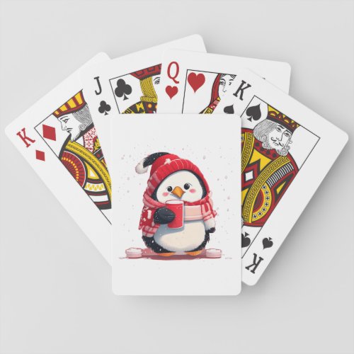 Cocoa Christmas Penguin  Playing Cards