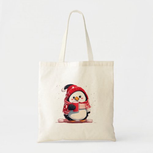 Cocoa Christmas Penguin  Tote Bag