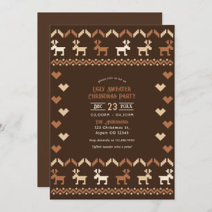 Cocoa & Cinnamon Ugly Sweater Christmas Party Invitation