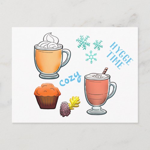 Cocoa Coffee Cozy Winter Hygge Time Postcard