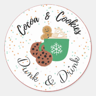 Cocoa & Cookie Favor Tag Dunk & Drink Sticker