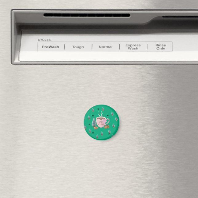 Cocoa, Cookies & Calm – Pastel Christmas CoT-Shirt Magnet (In Situ (Dishwasher))