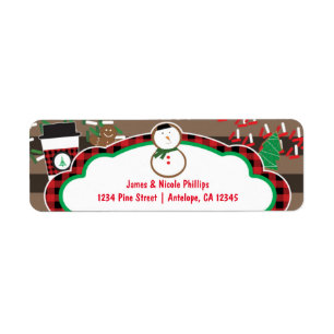 Cocoa & Cookies Christmas Holiday Address Label