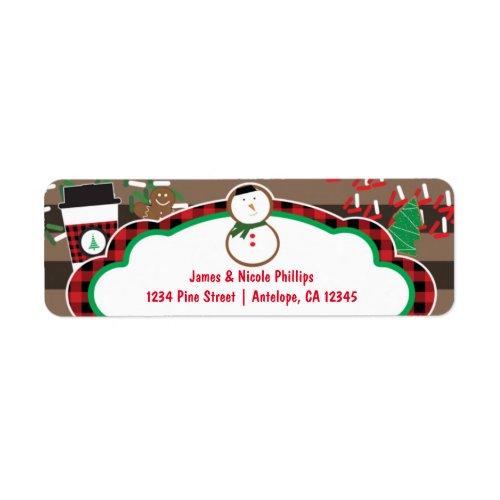 Cocoa  Cookies Christmas Holiday Address Label