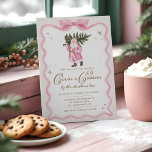 Cocoa & Cookies Christmas Party Retro Pink Santa Invitation<br><div class="desc">Invite your friends and family to celebrate the holiday season with warmth and sweetness through this delightful Cocoa & Cookies by the Christmas Tree invitation. Designed with love and creativity, the invitation features our hand-painted watercolor image of a vintage pink Santa Claus, joyfully holding a steaming cup of cocoa. Over...</div>