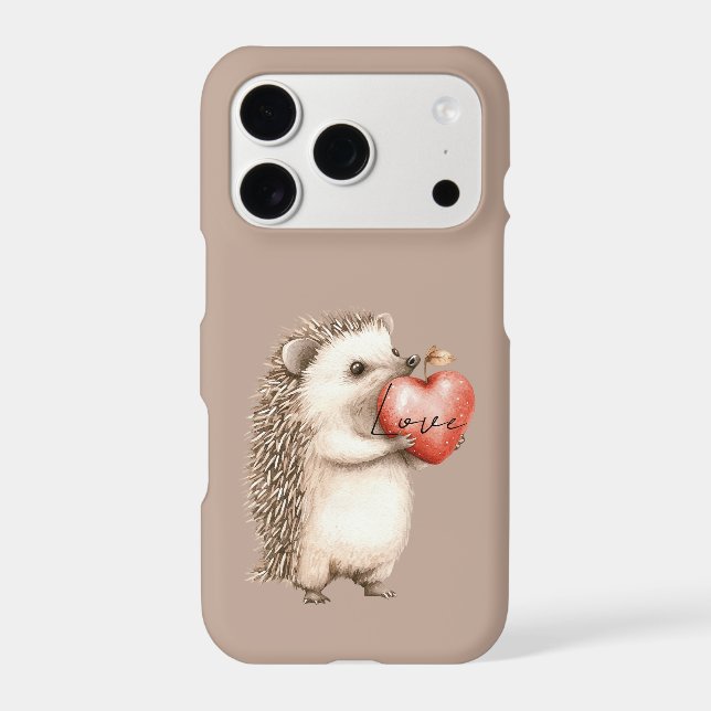 Cocoa Cream Brown Hedgehog Heart Love iPhone Case (Back)