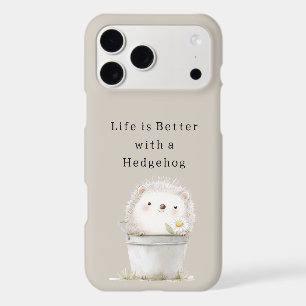 Cocoa Cream Hedgehog Daisy Flower Bucket   iPhone 17 Pro Max Case