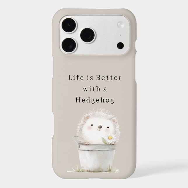 Cocoa Cream Hedgehog Daisy Flower Bucket   Case-Mate iPhone Case (Back)