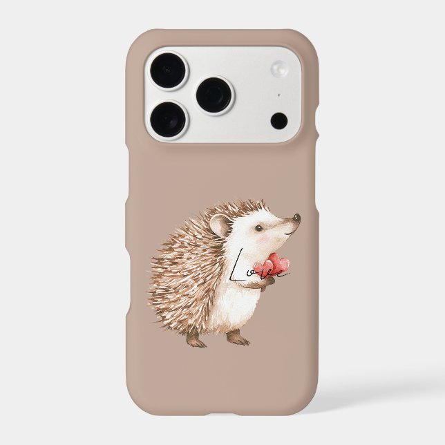 Cocoa Cream Hedgehog Hearts Love iPhone Case (Back)