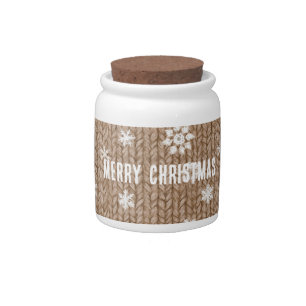 Cocoa Cream Snowflakes Christmas Candy Jar