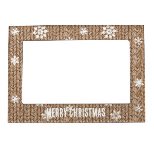 Cocoa Cream Snowflakes Christmas Magnetic Frame