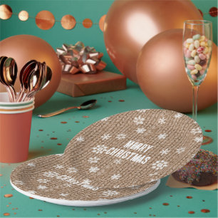 Cocoa Cream Snowflakes Christmas Paper Plates