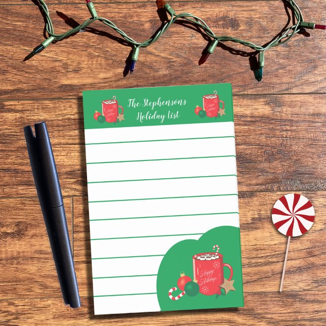Cocoa Cup Red Green Holiday Family Post-It Notes (Creator Uploaded)