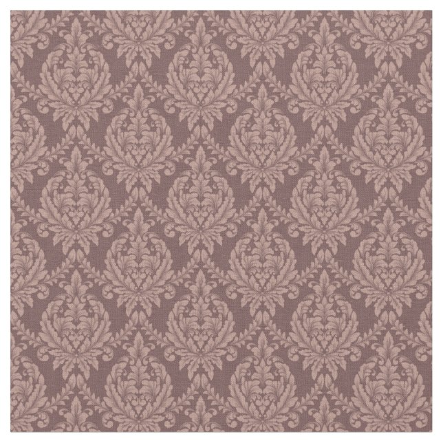 Cocoa Damask Fabric (Close Up)