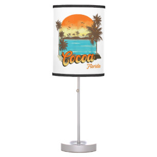 Cocoa Florida Beach Summer Vacation Palm Sunset  Table Lamp