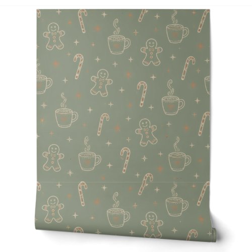 Cocoa Gingerbread Peel and Stick Wallpaper