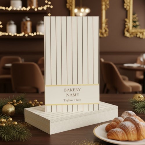 Cocoa Gold Pinstripe Bakery | French Patisserie  Foil Spot Gloss Business Cards