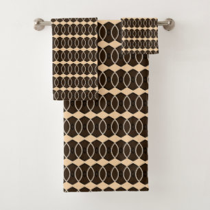 Cocoa Heritage African Brown & Ivory Tribal Bath Towel Set