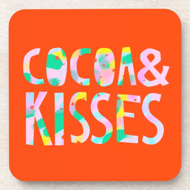 Cocoa & Kisses Beverage Coaster (Front)